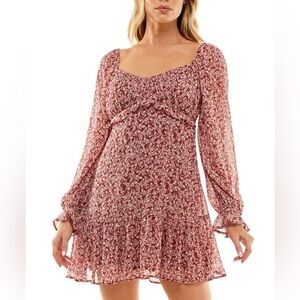 TRIXXI Floral Long Sleeve mini Dress